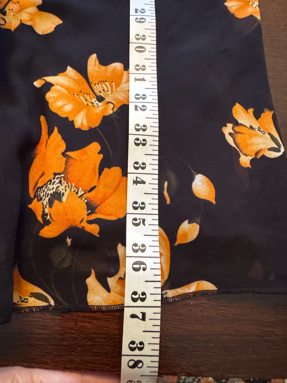 Black Floral Shift Dress with Sheer Bell Sleeves - Picture 4 of 7